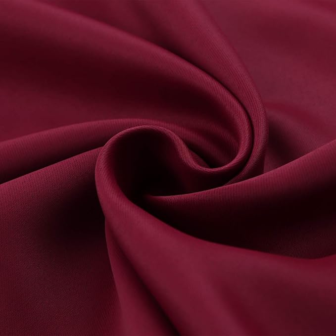 BGment Burgundy Half Window Curtains for Kitchen Cafe Window - Small Blackout Drapes Thermal Insulated Privacy for Rv Bathroom, 29 x 24 Inch, 2 Panels