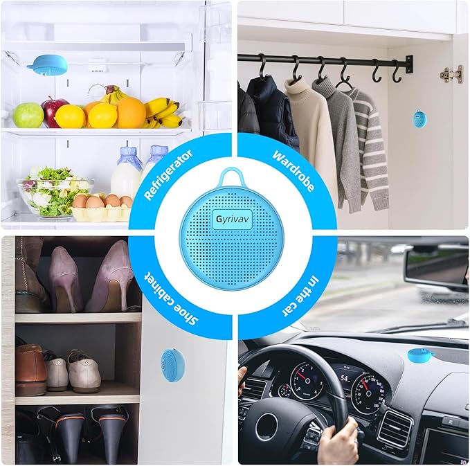 Refrigerator Deodorizer, Rechargeable Deodorizer, Fridge Deodorizer, Air Purifier, Suitable for Refrigerator, Car, Wardrobe, Shoe Cabinet, Better Than Baking Soda and Charcoal（Blue）