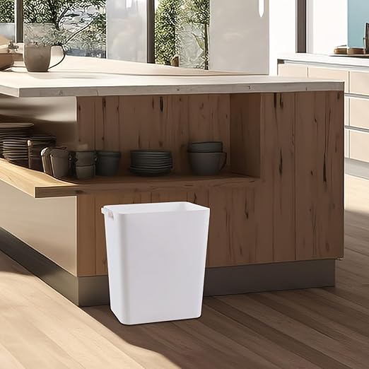 4.5 Gallon Deskside Plastic Wastebasket Rectangular, Open Garbage Container Basket for Office and Home, 3 Packs, White