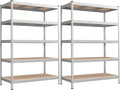 SONGMICS 5-Tier Storage Shelves, Load 2310 lb, Set of 2 Garage Storage, Boltless Assembly, Adjustable Shelving Unit, 23.6 x 47.2 x 70.9 Inches, for Study Shed Basement, Silver UGLR600E02