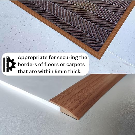 Floor Transition Strip Self Adhesive Carpet Wood Tile Vinyl Flooring Laminate Transition Cover Edge Trim Gap Doorway Threshold for Uneven Floors Heights Within 5 mm (40 inches, Light Brown Coffee)