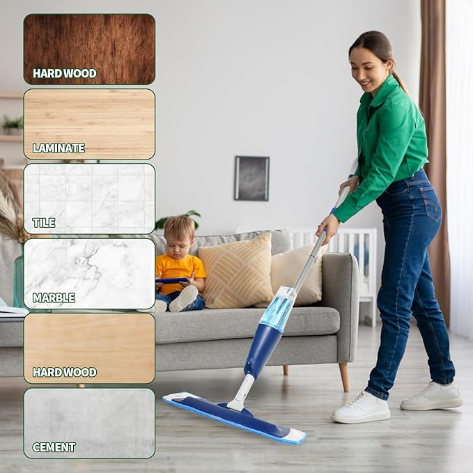 3 Pack Microfiber Cleaning Pads for Bona Mop, Reusable Microfiber Mop Pads for 18 Inch Mop, Hardwood & Hard Surface Floors Replacement Cleaning Mop Pads, Machine Washes