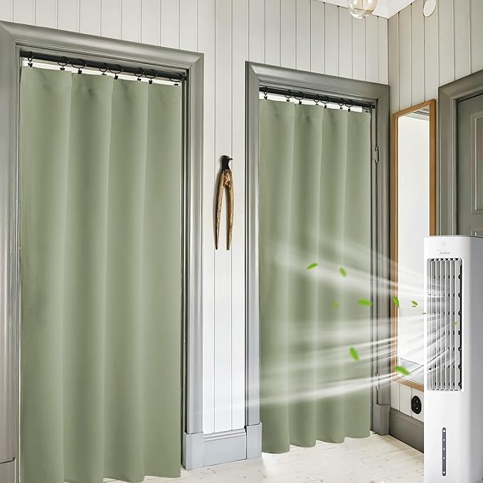 RYB HOME 84 inches Green Curtains for Living Room Lights & Drafts Blocking Window Curtains Room Darkening Drapes for Bedroom, W42 x L84 inch, 2 Panels, Sage Green