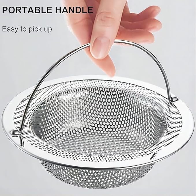4 Pack Stainless Steel Sink Strainer Basket, Fine Mesh Drain Protector for Kitchen, Anti-Clog Rustproof Design, Dishwasher Safe Heavy Duty