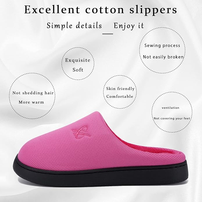 Memory Foam Slippers for Women's and Men's Casual House Shoes