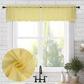 Chyhomenyc Sheer Valances for Windows 2 Pack, Small Valance for Living Room Bathroom Cafe Laundry Basement, Lightweight Rod Pocket Voile Curtain, Mustard Yellow, 42Wx14L Inches
