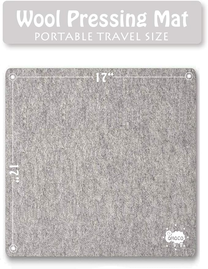 Wool Ironing Mat for Quilting - 17" x 17" XL Large Felt Ironing Pad 1/2" Thick, 100% New Zealand Wool Heat Resistant for Ironing, Sewing, Cutting on Ironing Board, Tabletop, Dryer, Countertop