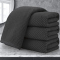 VOOVA & MOVAS Gray Hand Towels for Bathroom, Large 18" x 28" - 100% Cotton | Thick | Quick Dry | Lightweight | Absorbent | Soft, Hand Towels Set of 4, Bathroom Essentials, Dark Grey