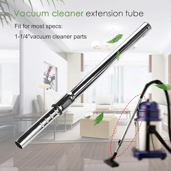 Eagles 1-1/4" Extension Wands Vacuum Cleaner Accessories, 32mm Vacuum Hose Chrome Wand Pipe Extent to 39 inch (Hose)- Extended Version