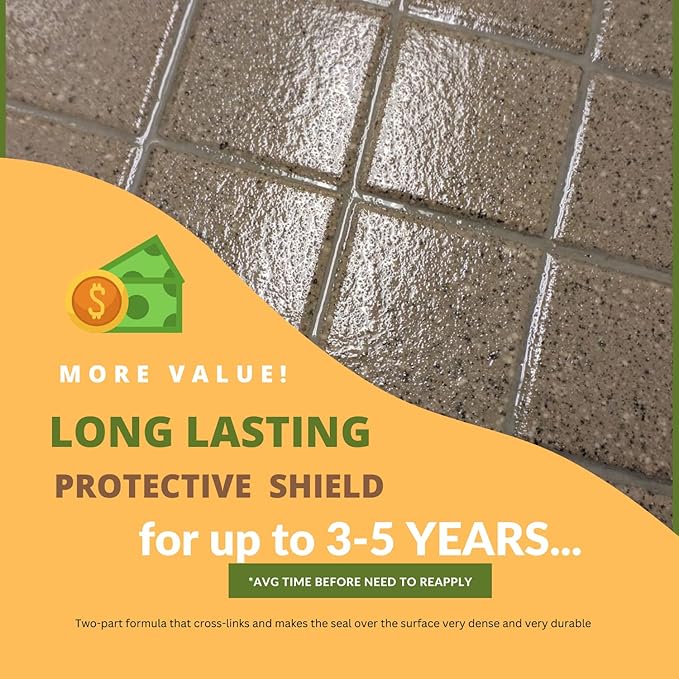 CoverTec GlazeGuard Matte Natural Look Ceramic, Porcelain Tile Grout Sealer, Flat Finish, 2 Part Kit, 0.75 Gal