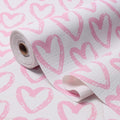 Pink Heart Drawer Liner for Cabinets, Shelf Liner Non-Adhesive and Strong Non-Slip Cabinet Drawer Liners for Kitchen,Table,Bookshelves,Waterproof Cupboard Liners,12IN x 10FT