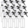 Eccliy 12 Pcs 16 Oz Plastic Spray Bottle, Adjustable Empty Reusable Sprayer for Cleaning, Planting, Water, Bathroom and Kitchen, BBQ, Commercial and Residential(Black,Clear)