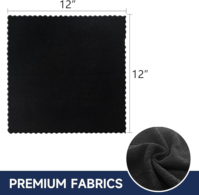 MRD's Home 12" x 12" Black Microfiber Cleaning Cloth,40Pack Multi-Purpose Reusable Cleaning Cloth Wipes Rags,Lint Free,Scratch & Streak-Free Cloth Black Microfiber Towels for Car House Wash