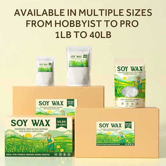 NORVENCE Soy Wax for Candle Making, Natural Soy Wax Flakes 40lb, Premium Candle Wax for DIY Candle Crafting