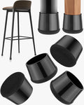 24-Pack Silicone Chair Leg Floor Protectors for Hardwood Floors -Felt Furniture Pads, Rubber Chair Leg Covers/Caps - No Noise & Scratch-Proof - Round Large (Fits 1 5/16"-1 7/16" / 32-36mm), Black