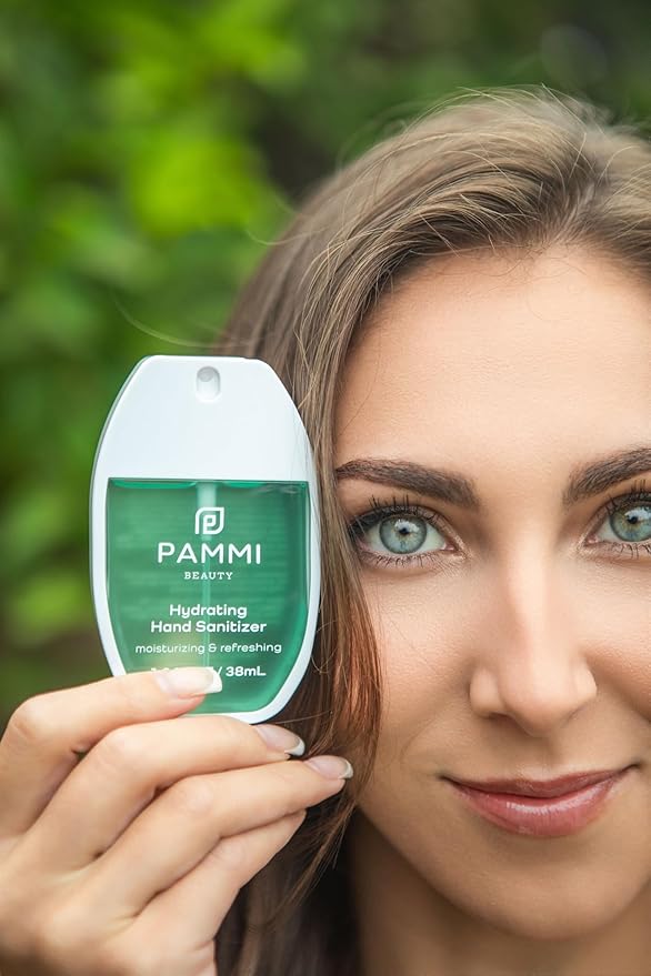 PAMMI Power Mist Hydrating Hand Sanitizer Spray, Portable Travel Size Pocket Hand Sanitizer, Scented Handsanitizer Mini Spray For Car - 600 Sprays (3 Pack (Aloevera, Guava, Lavender))