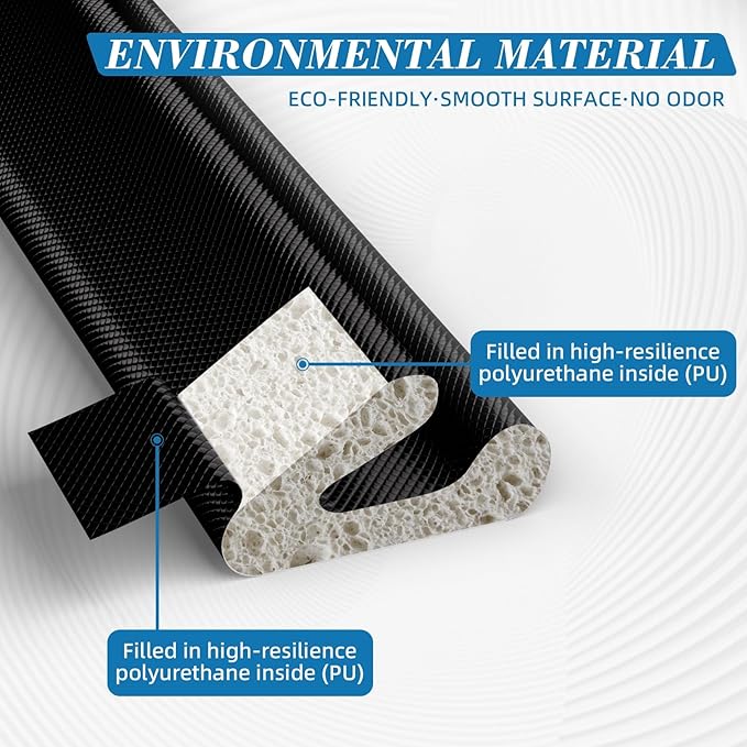 V-Shaped Weather Stripping Door Seal, 52.5FT Draft Stopper for Doors/Windows, Gaps, Dustproof, Soundproof & Thermal Insulating, Noise-Reducing, Light-Blocking Door Gap Filler