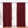 RYB HOME Large Curtains for Living Room 84 inches Length, Blackout Privacy Room Divider Curtains for Doorway Closet Basement Patio Door Bay Window, W 70 x L 84, Burgundy Red, 2 Panels
