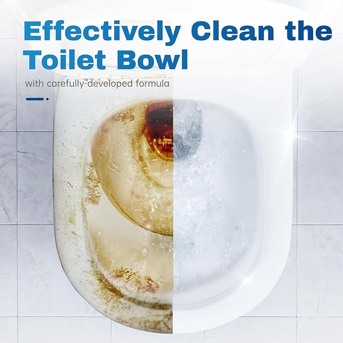 Vacplus Toilet Bowl Cleaner Tablets 30 PACK, Automatic Toilet Bowl Cleaners with Bleach for Deodorizing and Descaling, Bathroom Cleaner Against Tough Stains