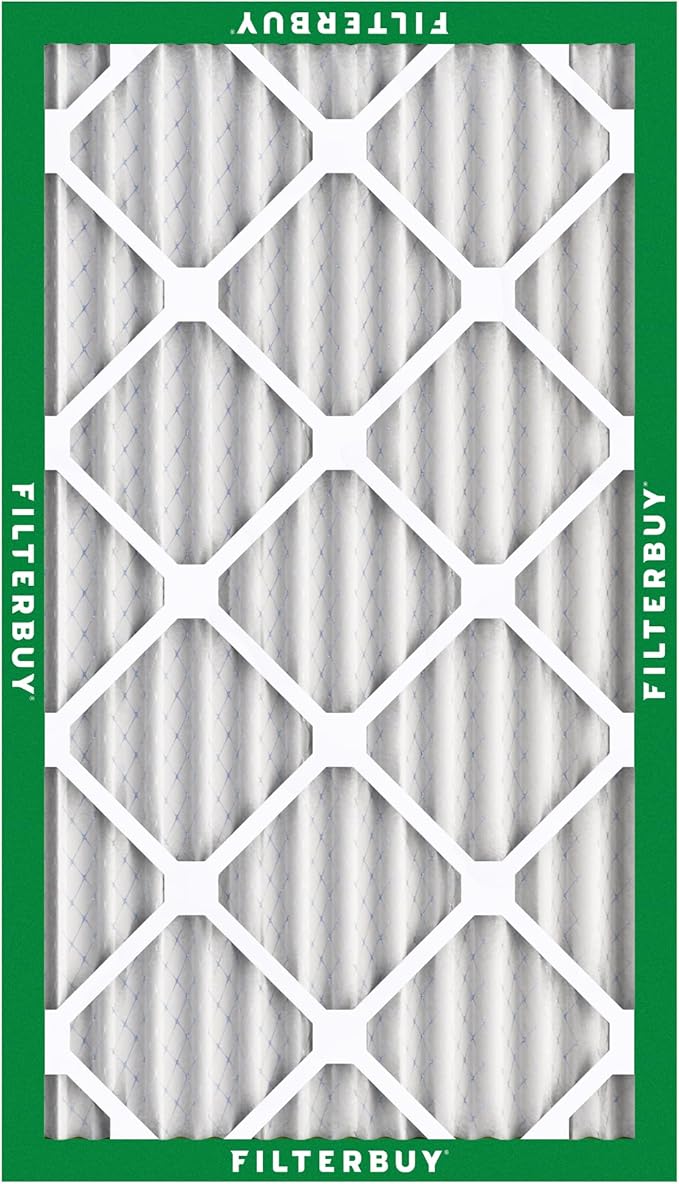 Filterbuy 16x30x2 Air Filter MERV 8 (MPR 700) Dust Defense Replacement (6-Pack), Electrostatic Pleated HVAC AC Furnace Filters, Made in USA (Actual Size: 15.69 x 29.69 x 1.75)