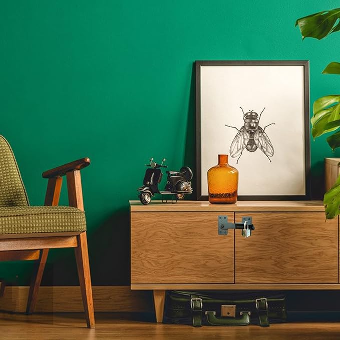 Flip Latch Lock,90 Degre Heavy Duty Gate Latch with Padlock Hole,Safety Door Bolt Latch Lock,Barn Door Lock Suitable for Wooden Fences,cabinets, bathrooms, Toilets, Windows, etc.