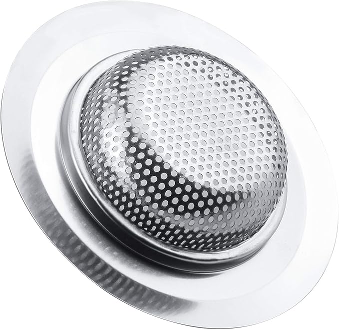 2 Pcs Kitchen Sink Strainer, Stainless Steel Drain Cover, Large Wide Rim 4.5" Diameter, Anti Clogging Basket Catcher, Dishwasher Safe