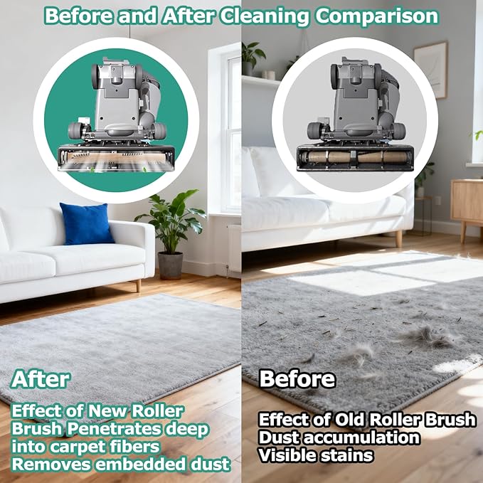 KEEPOW Replacement Part Compatible with Kirby Vacuum Brush Roll with 4 Pcs Belt, Compatible with Generation Models G3-G10, Sentria, Avalir Series