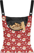 Clothespin Bag with Hanging Rope for Home Outdoor，Laundry Hanging Bag Fits Clothes Lines for Hanging Clothes Outside Balcony Bathroom Corridor Yard - Santa Claus