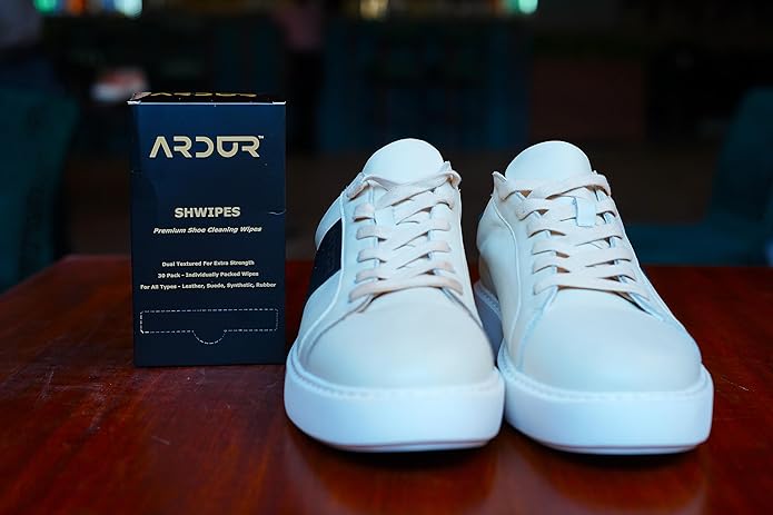 Ardur Premium Shoe Cleaning Wipes For Sneakers (30 Individually Wrapped Wipe) | Dual-Texture Design | Travel-Size | For Leather, Suede, Nubuck, Rubber & Synthetic | Quick-Dry Formula