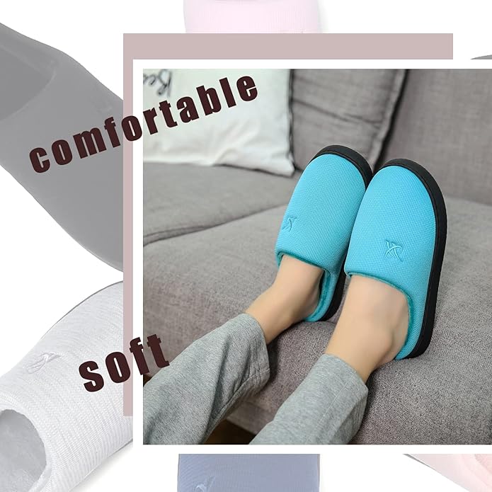 Memory Foam Slippers for Women's and Men's Casual House Shoes