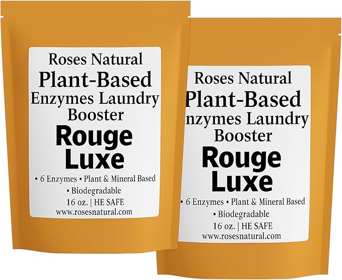 Natural Enzyme Laundry Booster – Rouge Luxe | 6 Enzymes | Deep Clean System | Luxury Amber & Musk Scent | Biodegradable • HE Safe • Eco-Friendly | 16 oz | Made in USA