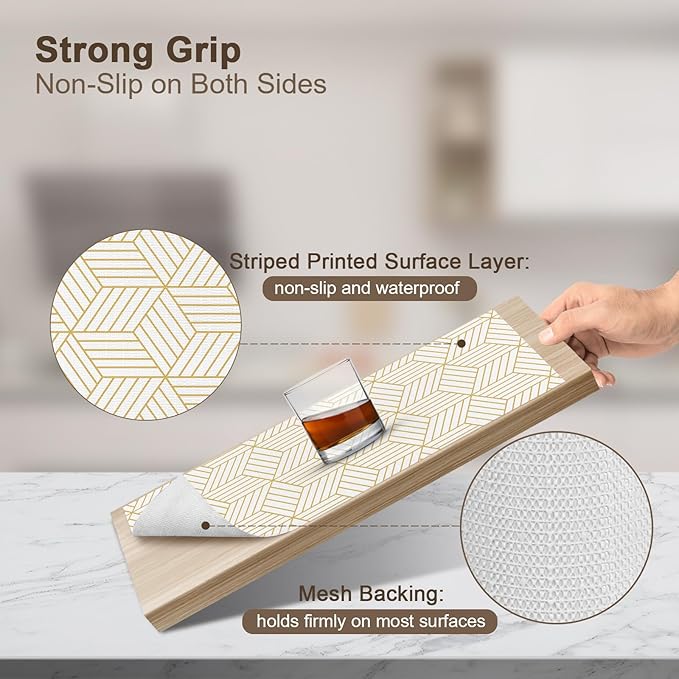 OcePor Non-Adhesive Drawer and Shelf Liner 12IN x 20FT，Non Slip Cabinet and Cupboard Liner, Kitchen Cabinet Liners for Shelves, Waterproof Drawer Shelf Liners for Cabinets/Bathroom Cupboard
