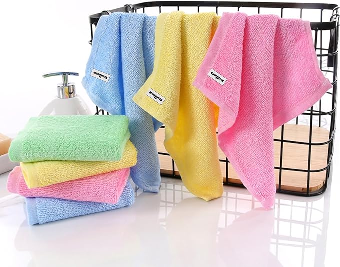 Bamboo Microfiber Cleaning Cloth-8Pcs Kitchen Wash Cloths,Wood Fiber Window Glass Rags,Micro Fiber Cloth for Cleaning Suitable for Dishes,Car Towel Rag Made From Baby Washcloths Material (pink)