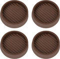 2X2 Round Rubber Caster Cups, Non Slip Furniture Pads, Anti-Slip Gripper, Anti Skid Furniture Feet, Anti Slide Floor Protector for Bed Couch Table Chair Stoppers (Brown, 4 Pack)
