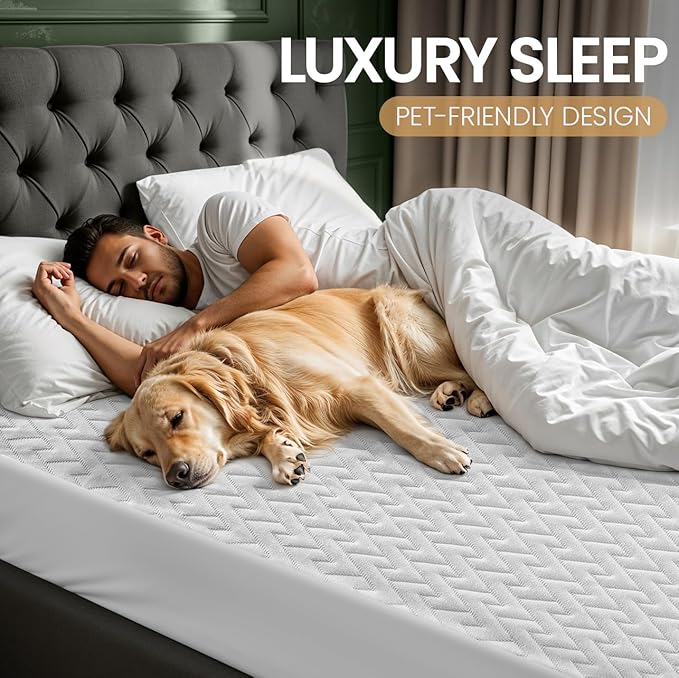 Utopia Bedding Waterproof Mattress Protector Full Size, Premium 3D Air Soft Fabric Mattress Cover, Fits 15 Inches Deep, Breathable, Fitted Style with Stretchable Pockets