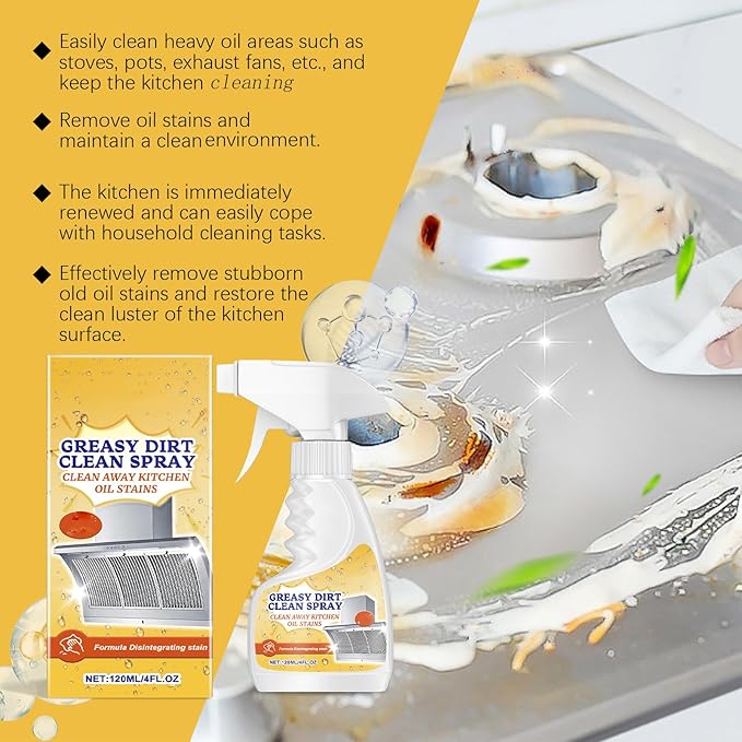 Multifunctional Powerful Kitchen Foam Cleaner, Rotateepic Foam Cleaner, Greasy Dirt Clean Spray, All-Purpose Heavy Duty Degreaser Cleaning Spray for Oven, Stove and Range Hood (3pcs)