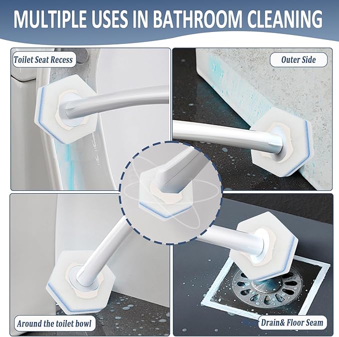 Disposable Toilet Bowl Wand Refills, Toilet Cleaner Refill Pads Compatible with Most Wands, Disposable Toilets Brush Replacement Head Scrubbing Pads for Bathroom Cleaning(100 Packs)