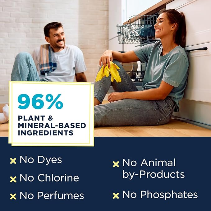 Nature Clean All Natural Dishwasher Pods, Plant-Based Non-Toxic Dishwasher Detergent Pods, Tough on Grease, Unscented Fragrance-free, 60 Count, Pack of 4