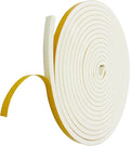 Weather Stripping Foam Tape, 17 Ft Door Seal Strip, EVA Material, High Density 1/4" Thick, No Residue Adhesive, Weatherproof Door Seal Strip for Sliding Door, Windows, White (3/8" Wide)