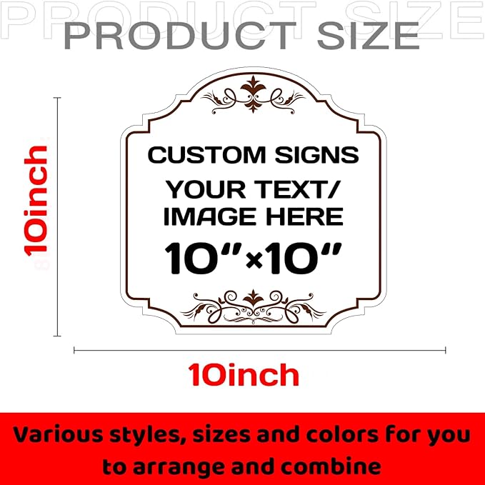 Custom Aluminum Weatherproof Metal Sign - Indoor/Outdoor, Personalized Text & Picture, Hazard, Garden, Door Sign