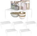 Medium(13 x 9.4 inch)White Cabinet Storage Shelf Rack Set of 6, Rustproof Metal Wire Kitchen Counter Organizers and Storage, Spice Organization for Cabinet, Plate, Dish, Pantry, Bathroom, Fridge