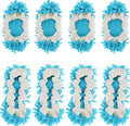 8 Pcs Mop Slippers Socks Floor Cleaning,Microfiber Shoe Covers dust Washable Reusable for Woman Man House Kitchen (Blue)