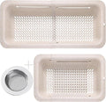 LASSHSWA Collapsible Colander and Strainer for Kitchen, Over the Sink Strainer Basket for Kitchen, Fruit Pasta Food Strainer Expandable Plastic Colander with A Sink Drain Strainer Stainless Steel