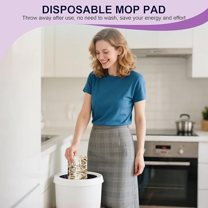 25 Pcs 5X Cleaning Power Mop Refills for Swiffer Power Mop, Unscented 14-Layer Thickened Disposable Mopping Pad Refills, for All Finished Floors