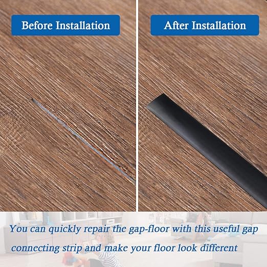 Floor Transition Strip Self Adhesive Floor Cover Strips Laminate 2" Wide Vinyl Flat Divider Transitions (5cm, 3.3Ft, Black)