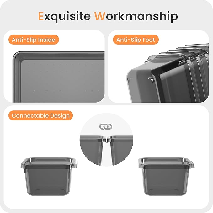 【Military Grade】 Drawer Organizer, 【𝟱𝗦𝗶𝘇𝗲】 Clear Makeup organizer, 【Holds 177 Items】 Bathroom Organizers and Storage, Plastic Desk Organizer Divider, Organizer Bins for Office Vanity A-LUGEI