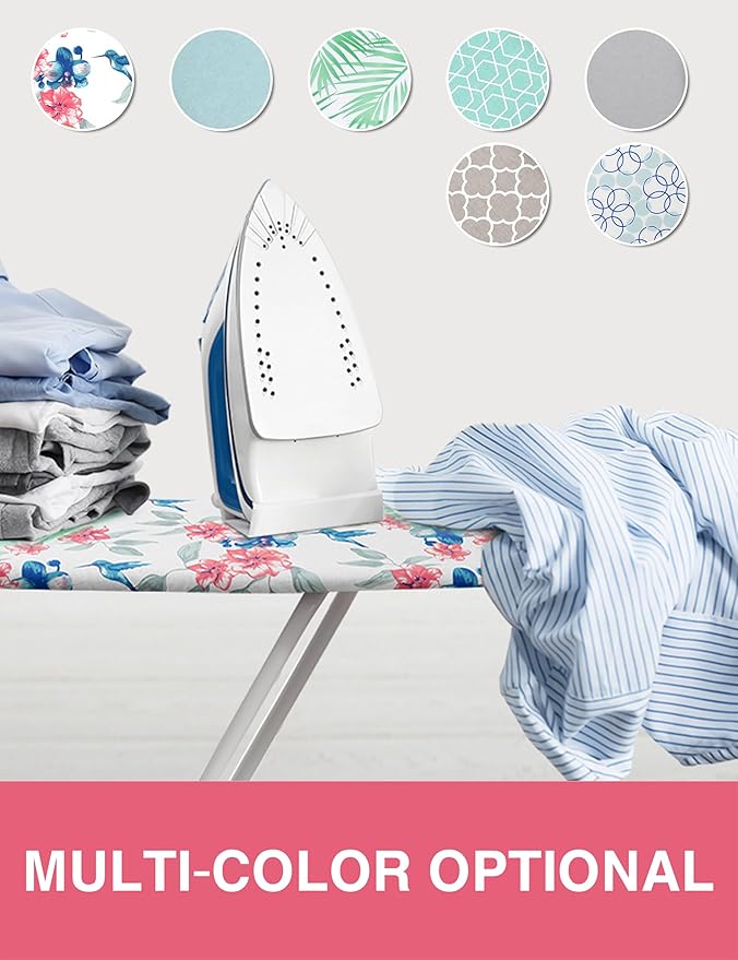 Extra Wide Ironing Board Cover and Pad,18X49 Reflective Silicone Ironing Board Cover,Resist Scorching and Staining,4 Fasteners,Elastic Edges,Large Protective Scorch Mesh Cloth