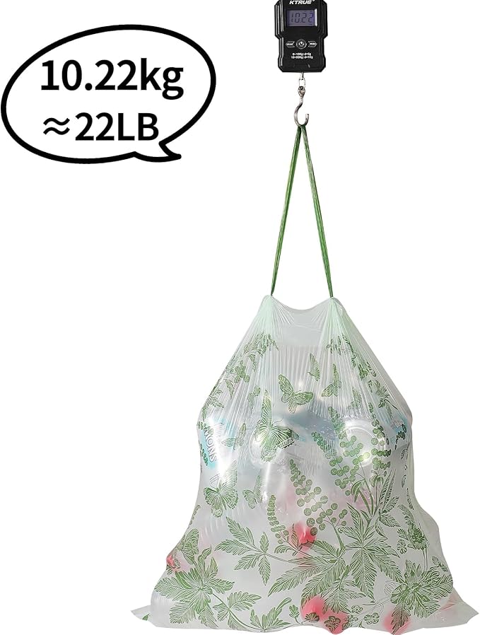 VOK 8 Gallon Trash Bags with Butterfly Printed & Sweet Wormwood Scent, Drawstring Medium Garbage Bags, Tear-Resistant & Fragrant Trash Can Liners, Trash Bags 8 Gallon for Home/Office, 25 Counts