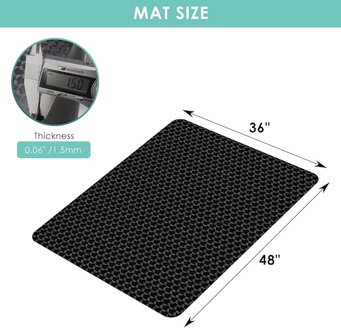 Vicwe Office Chair Mat for Hardwood Floor, 48" x 36" Office Chair Mats, Gaming Chair Mat for Hardwood, Easy Glide for Chairs, Multi-Purpose Floor Protector Desk Chair Mat for Home Office