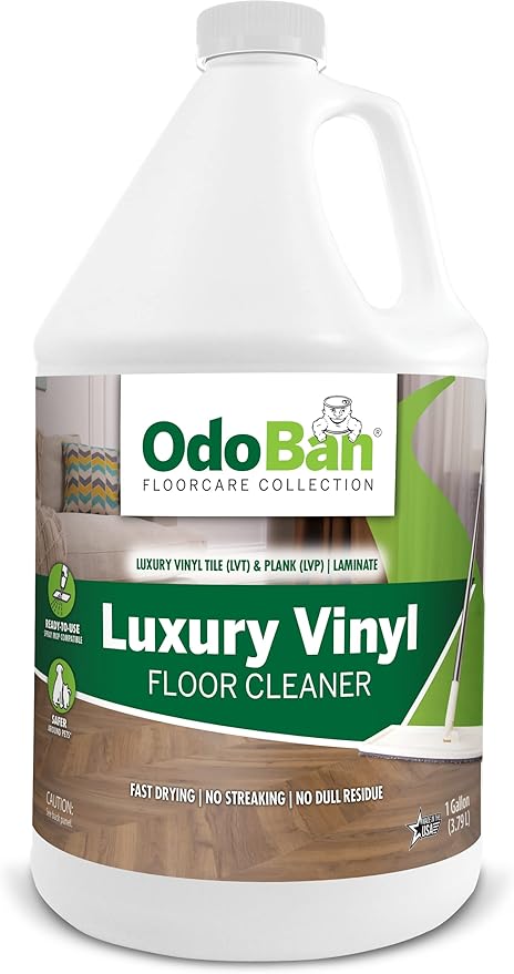 OdoBan Ready-to-Use Luxury Vinyl Floor Cleaner, Streak Free and Neutral PH Formula, 1 Gallon, Scentless